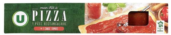 Kit pizza pâte prête à dérouler avec sauce tomate, U (600 g)