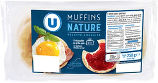 Muffins anglais nature, U (x 4, 250 g)
