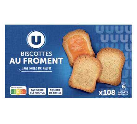 Biscottes au froment, U (900 g)