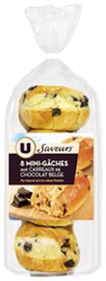 Mini gâches aux carreaux de chocolat Belge, U Saveurs (360 g)