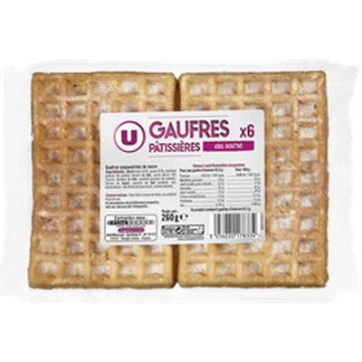 Gaufres pâtissières au sucre, U (260 g)
