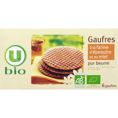 Gaufre au miel et à la farine d'épeautre, U BIO (175 g)