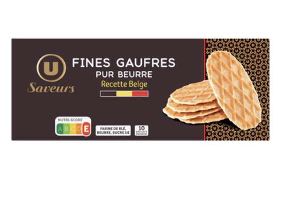 Fines gaufres beurre, U Saveurs (100 g)