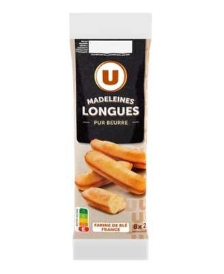 Madeleines longues pur beurre, U Saveurs (250 g)