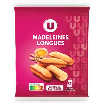 Madeleines longues nature, U (16 x 2madeleines, 440 g)