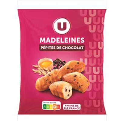 Madeleines coquilles aux pépites de chocolat, U (400 g)