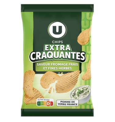 Chips saveur fromage frais, U (135 g)