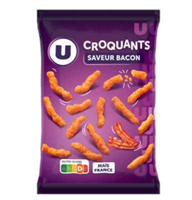Croquants goût bacon, U (90 g)