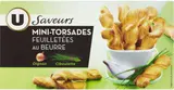 Mini-torsades feuilletées au beurre, oignon et ciboulette, U Saveurs (100 g)