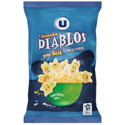 Snacks diablos nature goût salé, U (75 g)