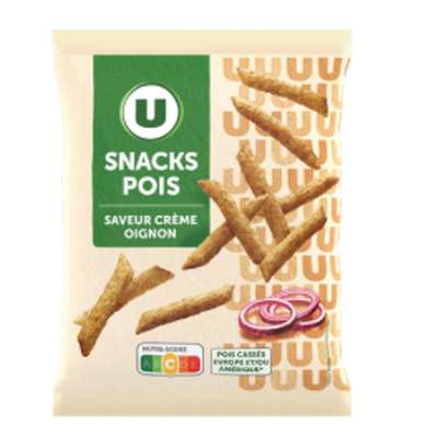 Snack pois saveur crème oignon, U (60 g)