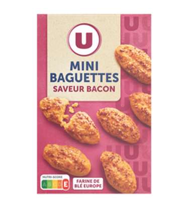 Crackers salés saveur bacon, U (85 g)