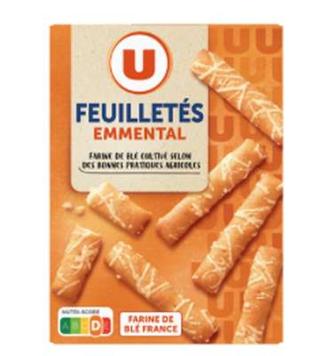 Crackers feuilletés à l'emmental, U (85 g)