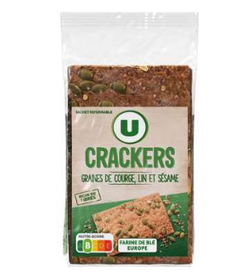 Crackers aux graines de courge, U (175 g)