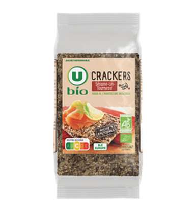 Crackers aux 3 graines BIO, U BIO (200 g)