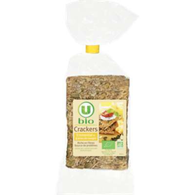 Crackers BIO emmental et graines de courge, U (200 g)