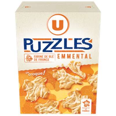 Biscuits puzzles emmental, U (60 g)