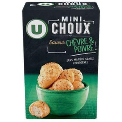 Mini choux saveur chèvre et poivre, U ( 60 g)
