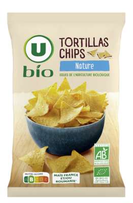 Tortillas chips salés, U Bio (150 g)