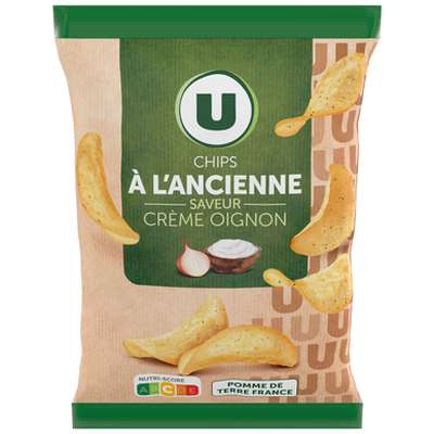 Chips saveur crème oignon, U (135 g)