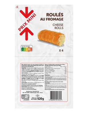 Roulés au fromage, Prix Mini (x 4, 520 g)