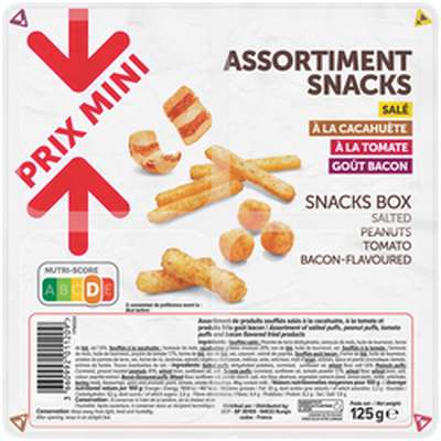 Assortiment snack, Prix Mini (125 g)