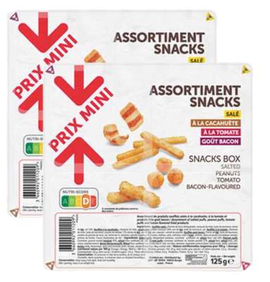 Assortiment snack, Prix Mini (Lot de 2 x 125 g)