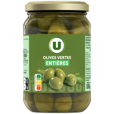 Olives vertes entières, U (200 g)