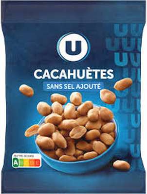 Cacahuètes grillées sans sel ajouté, U (150 g)