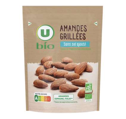 Amandes Grillées bio, U Bio (100 g)