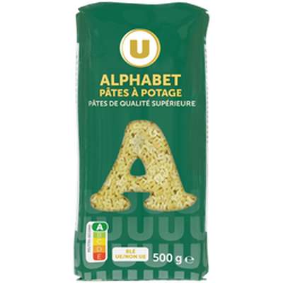 Pâtes alphabets, U (500 g)