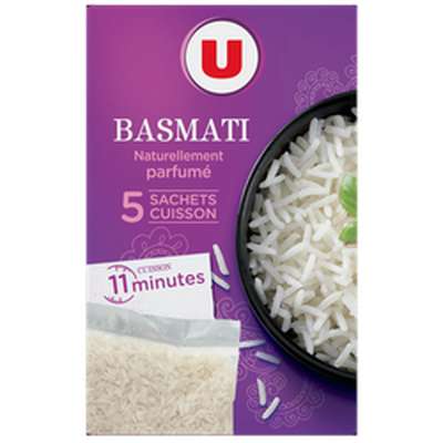Riz basmati 11 minutes en sachet cuisson, U (5 x 200 g)