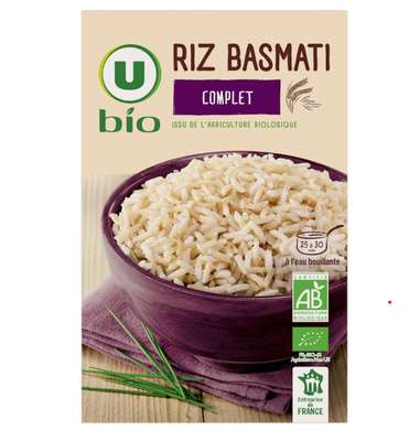 Riz basmati complet BIO, U BIO (500 g)