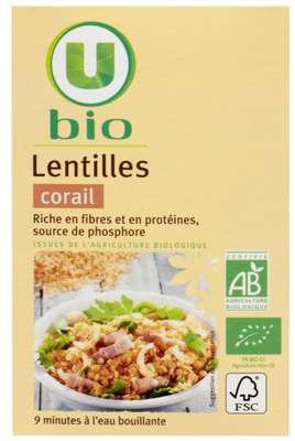 Lentilles corail BIO, U (500 g)