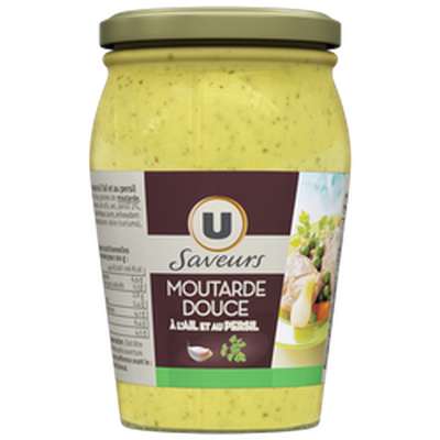Moutarde à l'ail et au persil, U Saveurs (210 g)