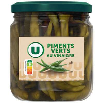 Piments verts au vinaigre, U (130 g)