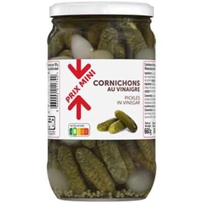 Cornichons vinaigre, Prix mini (360 g)