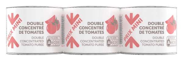 Double concentré de tomates 28%, Prix Mini (3 x 70 g)