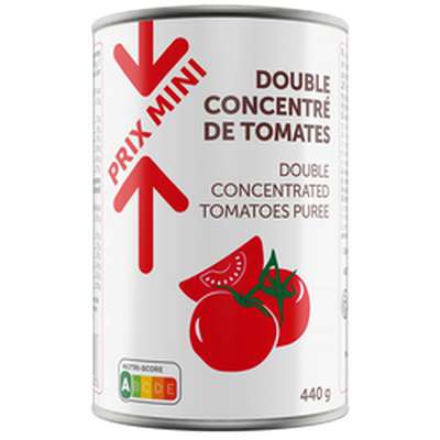 Double concentré de tomates, Prix Mini (440 g)