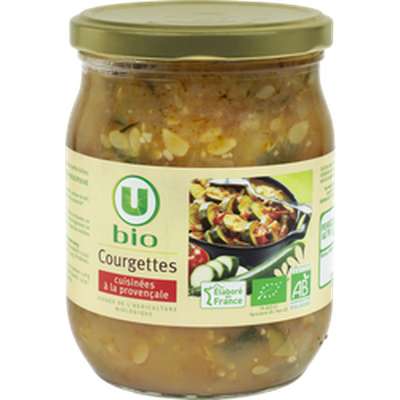 Courgettes cuisinées à la provençale, U BIO (520 g)