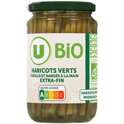 Haricots verts cueillis et rangés mains BIO, U BIO (180 g)
