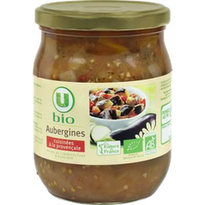 Aubergines cuisinées à la provençale, U BIO (520 g)