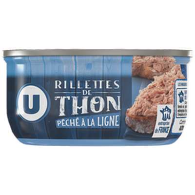 Rillettes de thon pêché à la ligne, U (125 g)