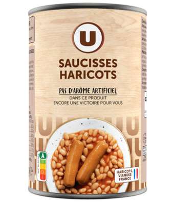 Saucisses haricots, U (420g)
