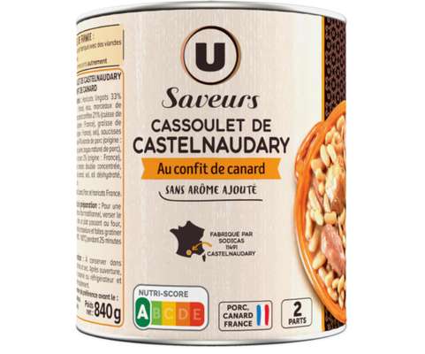 Cassoulet au confit de canard, U Saveurs (840g)