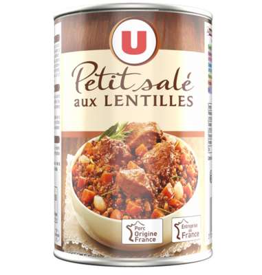 Petit salé aux lentilles, U (420g)