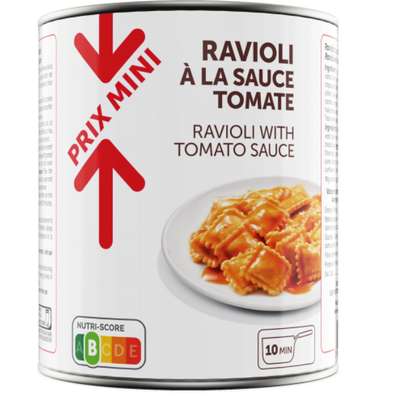 Ravioli à la sauce tomate, Prix Mini (800 g)