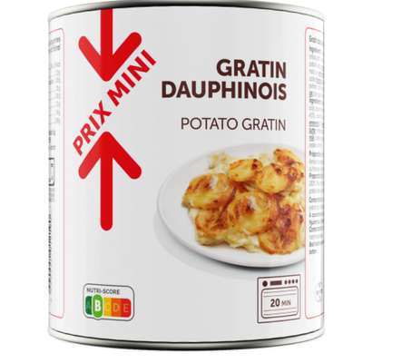 Gratin dauphinois, Prix Mini (850 g)