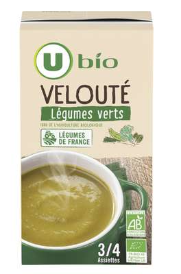 Velouté de légumes verts bio, U Bio (1 l)