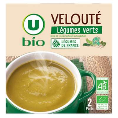Velouté de légumes verts, U Bio (2 x 30 cl, 680 g)